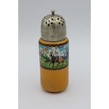 Azucarero de loza y metal plateado, Palissy - Imagen 1