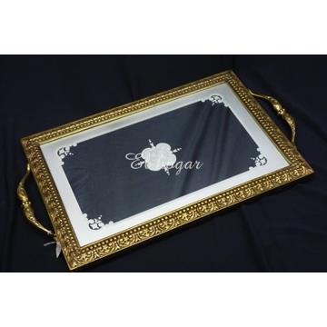 Bandeja de bronce dorado y espejo - Imagen 1