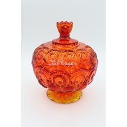 Bombonera de cristal prensado rojo - Imagen 1