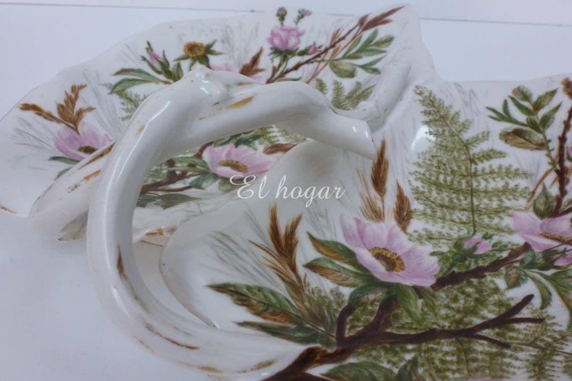 Entremesero de porcelana pintado a mano y firmado (1881) - Imagen 2