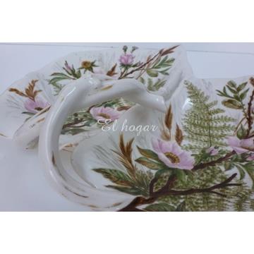 Entremesero de porcelana pintado a mano y firmado (1881) - Imagen 2