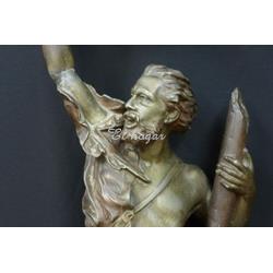 Escultura de calamina titulada " DETRESSE " ( angustia ) del escultor alemán ARTHUR WAAGEN ( 1833-18 - Imagen 1