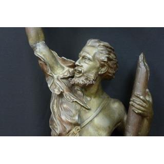 Escultura de calamina titulada " DETRESSE " ( angustia ) del escultor alemán ARTHUR WAAGEN ( 1833-18 - Imagen 1