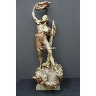 Escultura de calamina titulada " DETRESSE " ( angustia ) del escultor alemán ARTHUR WAAGEN ( 1833-18 - Imagen 2