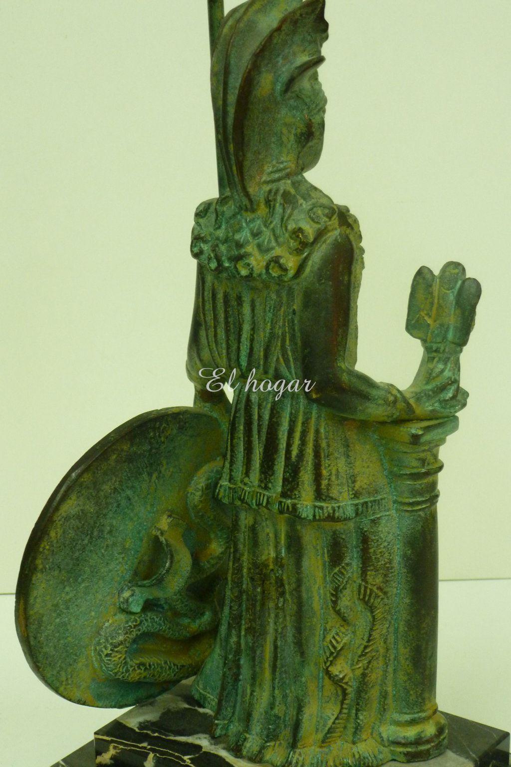 Figura de la Diosa Atenea en bronce - Imagen 3