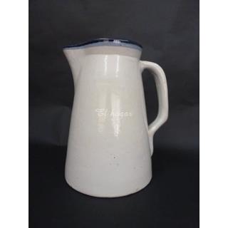 Jarra de gres blanca con interior azul - Imagen 1