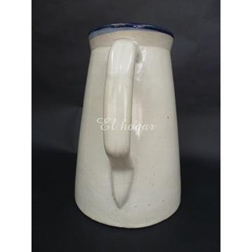 Jarra de gres blanca con interior azul - Imagen 2