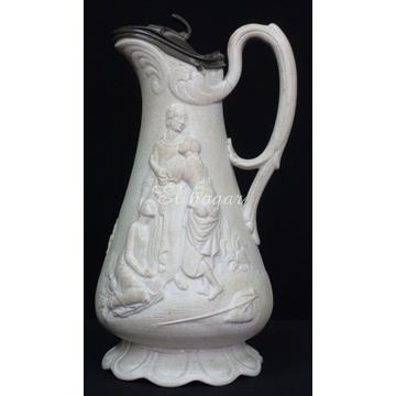 Jarra de gres prensado con tapa de estaño, 1847 - Imagen 1