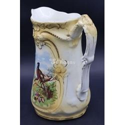 Jarra inglesa art noveau en tonos crema y decorado de faisanes - Imagen 2