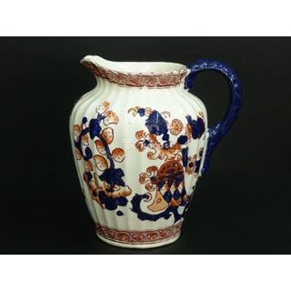 Jarra inglesa con decorado "INDIAN" en color rojo y azul cobalto. - Imagen 1
