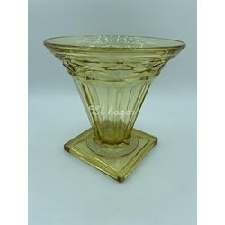 Jarrón de cristal prensado estilo Art Deco - Imagen 1