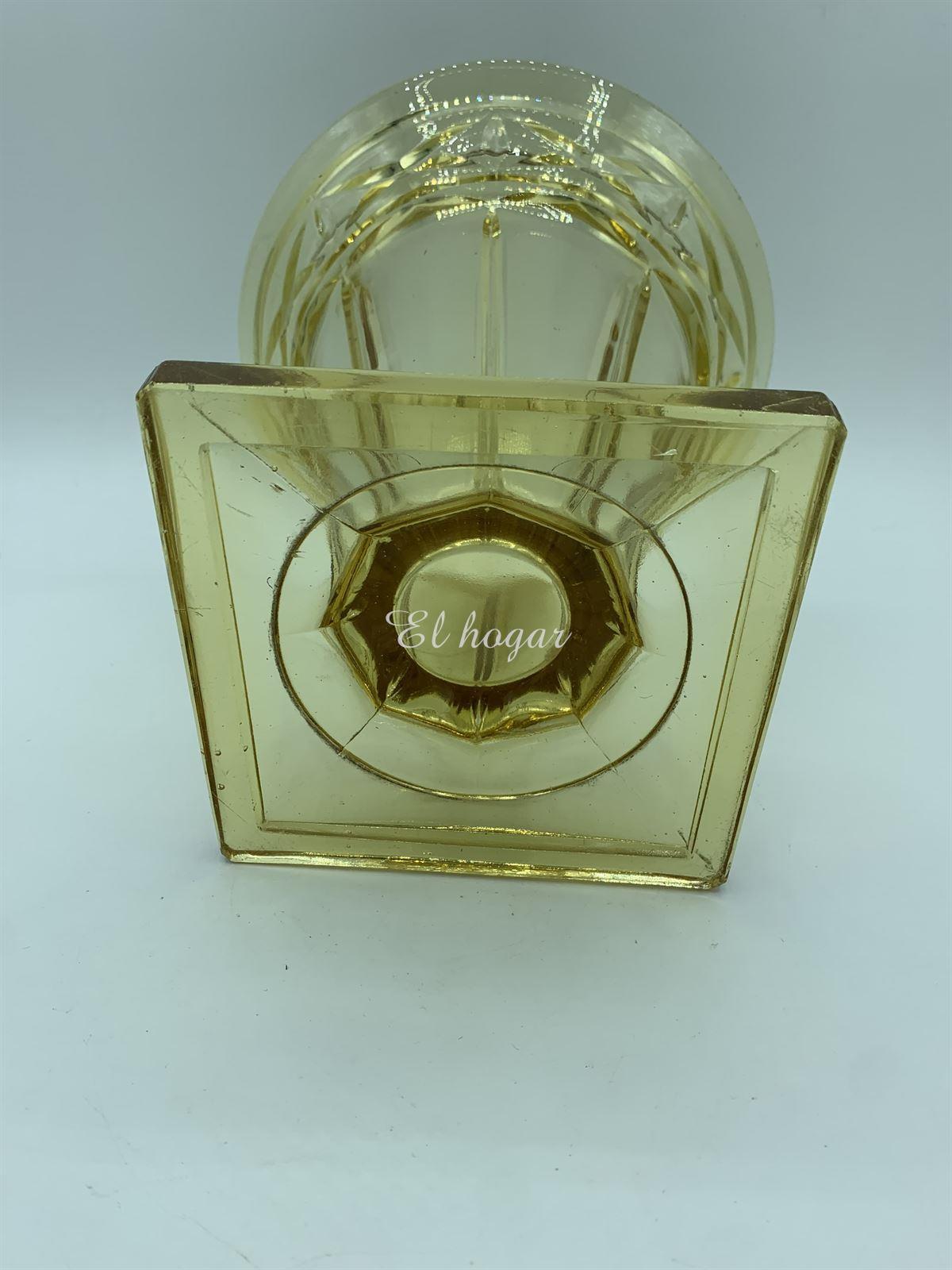 Jarrón de cristal prensado estilo Art Deco - Imagen 4