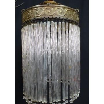 Lampara de latón y cristal - Imagen 1