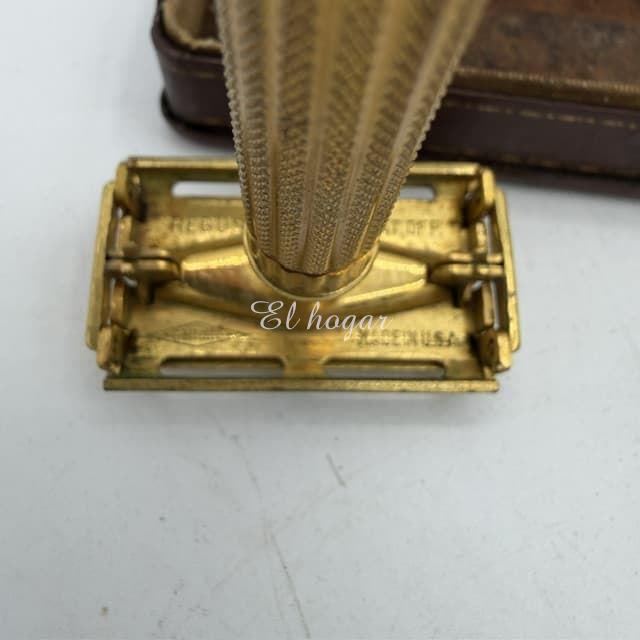 Maquinilla de afeitar Gillette Aristocrat, bañada en oro. 1946-1950 - Imagen 4