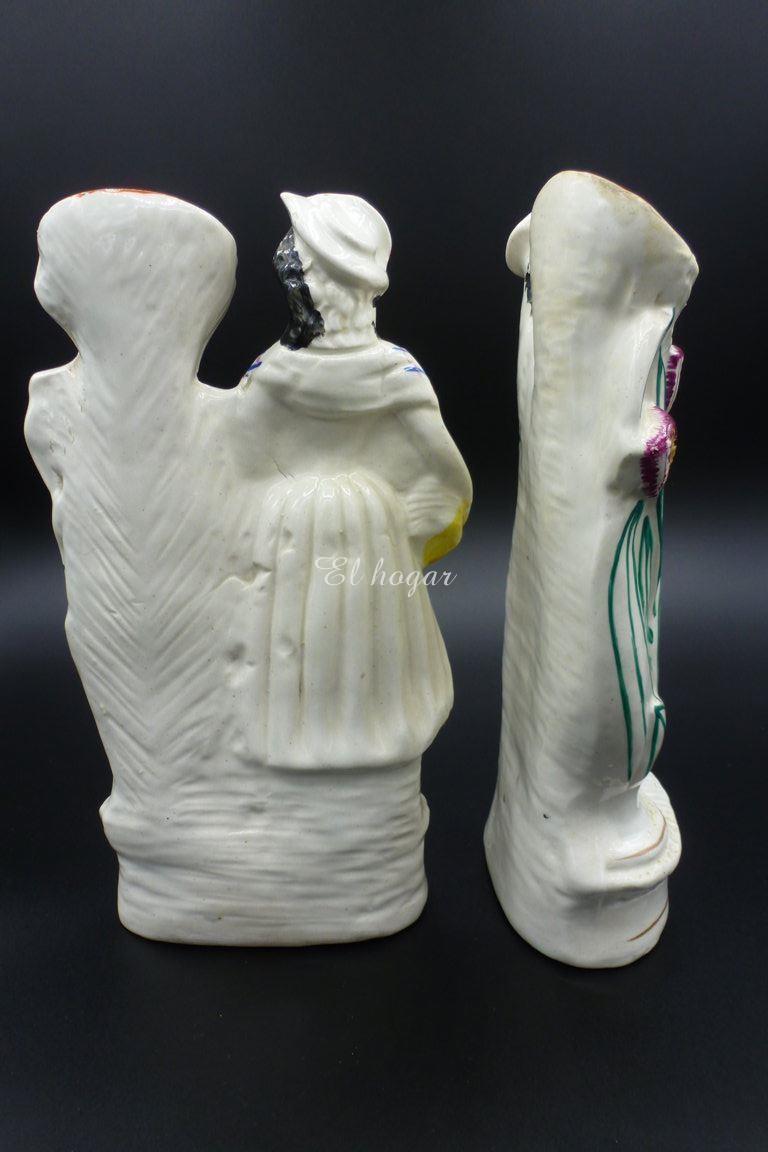 Pareja de figuras de cerámica de Stafford - Imagen 5