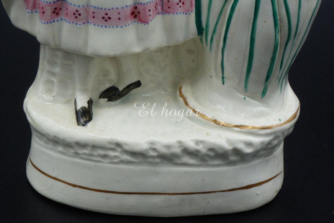 Pareja de figuras de cerámica de Stafford - Imagen 9