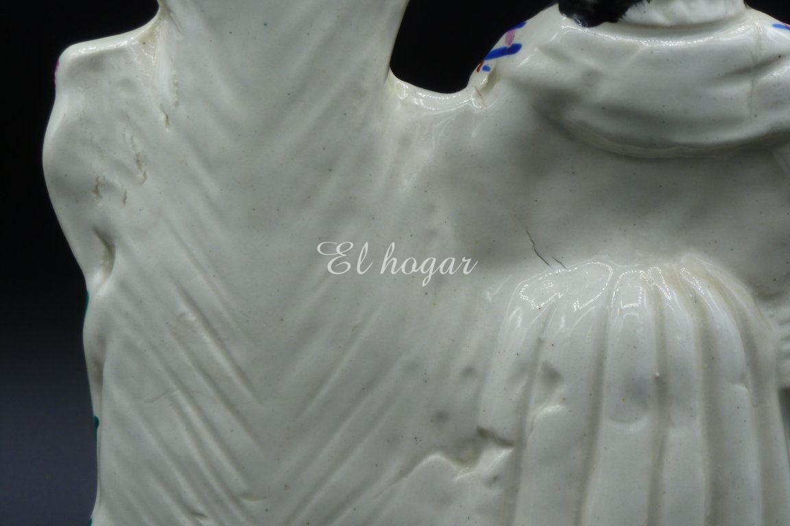 Pareja de figuras de cerámica de Stafford - Imagen 10