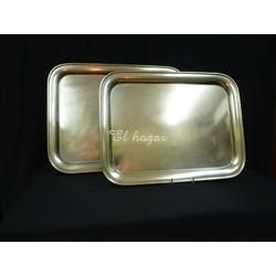 Pareja de fuentes plateadas lisas - Imagen 1