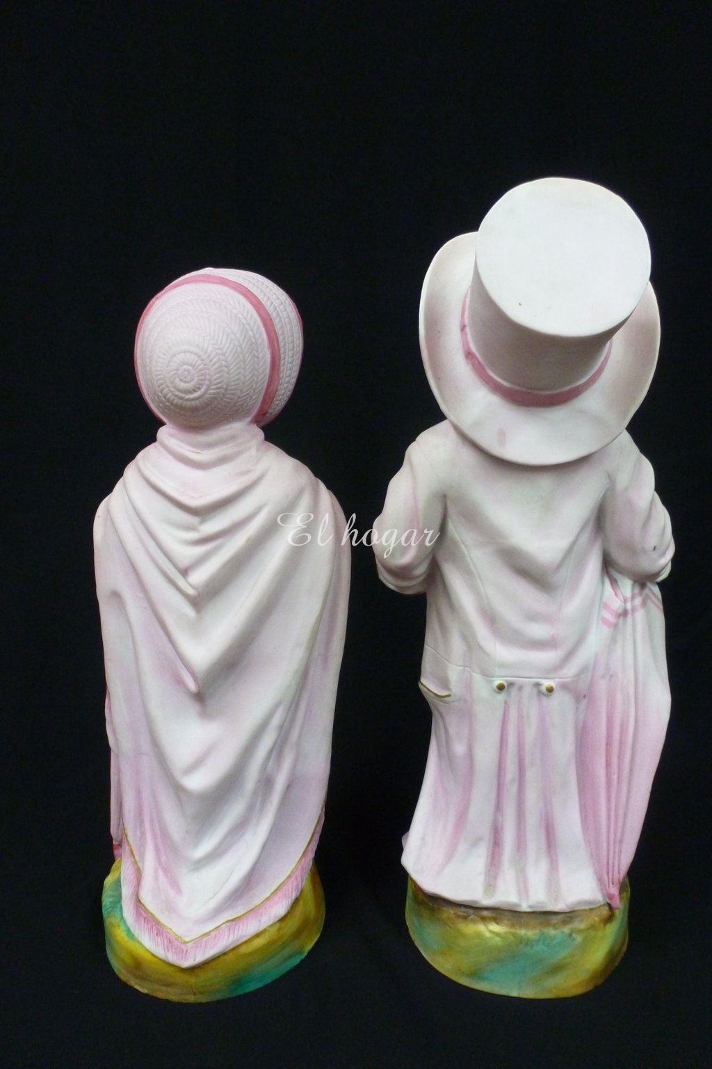 Pareja de niños de porcelana de biscuit - Imagen 4