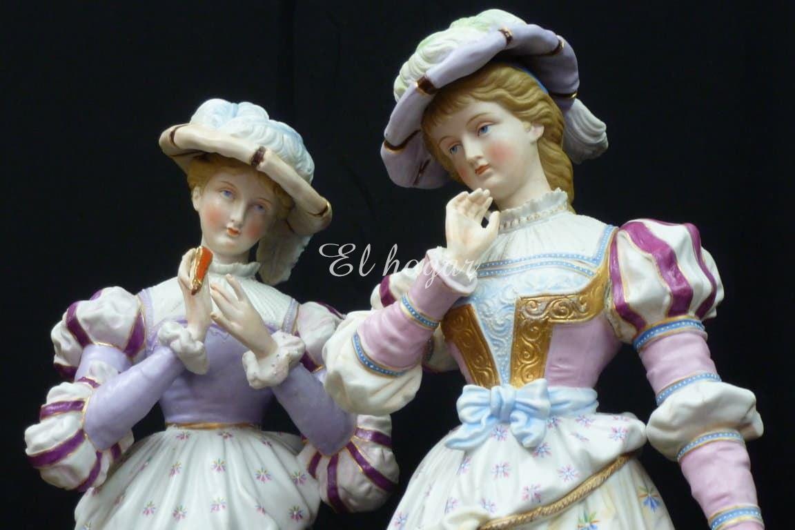 pareja de porcelana de biscuit, gran tamaño - Imagen 12