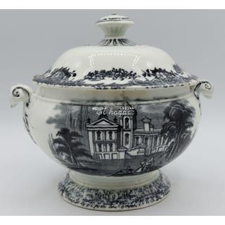 Pequeña sopera redonda de loza - Imagen 1