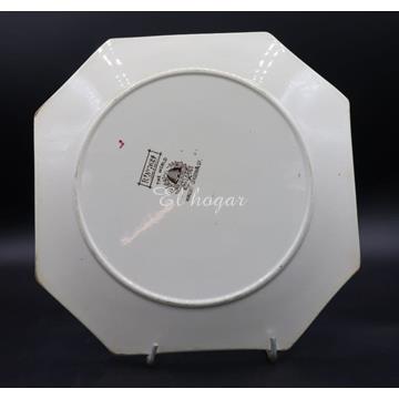 Plato octagonal Wallis Gimson & Cº 1884, serie “ The world” - Imagen 2