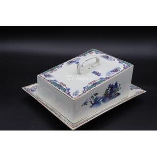 Quesera o mantequera de loza inglesa - Imagen 1