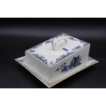 Quesera o mantequera de loza inglesa - Imagen 1