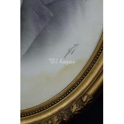 Retrato fotográfico , coloreado y enmarcado. Finales XIX - Imagen 2