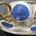 Taza con plato de porcelana irisada - Imagen 2