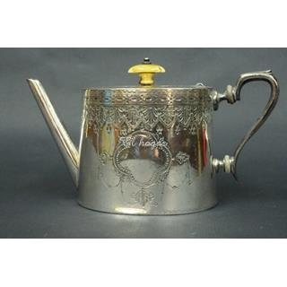 Tetera de metal plateado, pequeña - Imagen 1