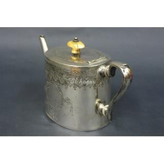 Tetera de metal plateado, pequeña - Imagen 2